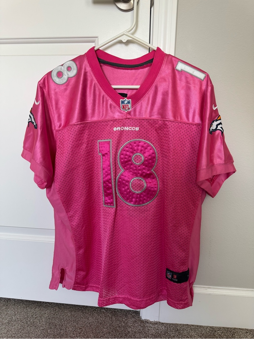 Nike Pink Broncos Football Jersey